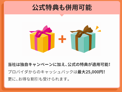 auひかり代理店NEXTは公式キャンペーンも併用可能