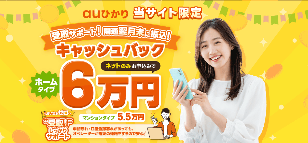 auひかり×ヒカリアルのキャッシュバックキャンペーン