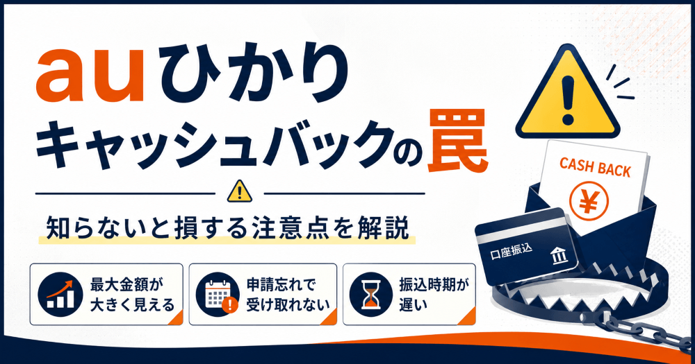 auひかりのキャッシュバックの罠について